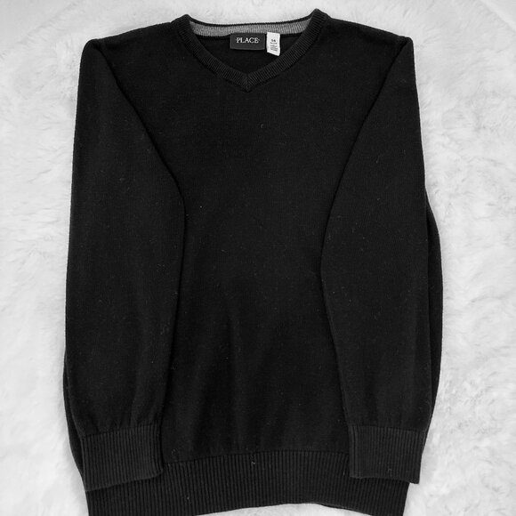 Children’s Place Boys Black V-Neck Sweater - Picture 2 of 5